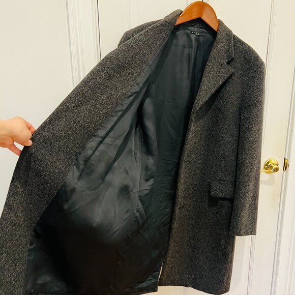 SISLEY Italian Mens MOHAIR Alpaca Wool Overcoat Over Coat Size EU 50 /US 40 - Picture 12 of 16